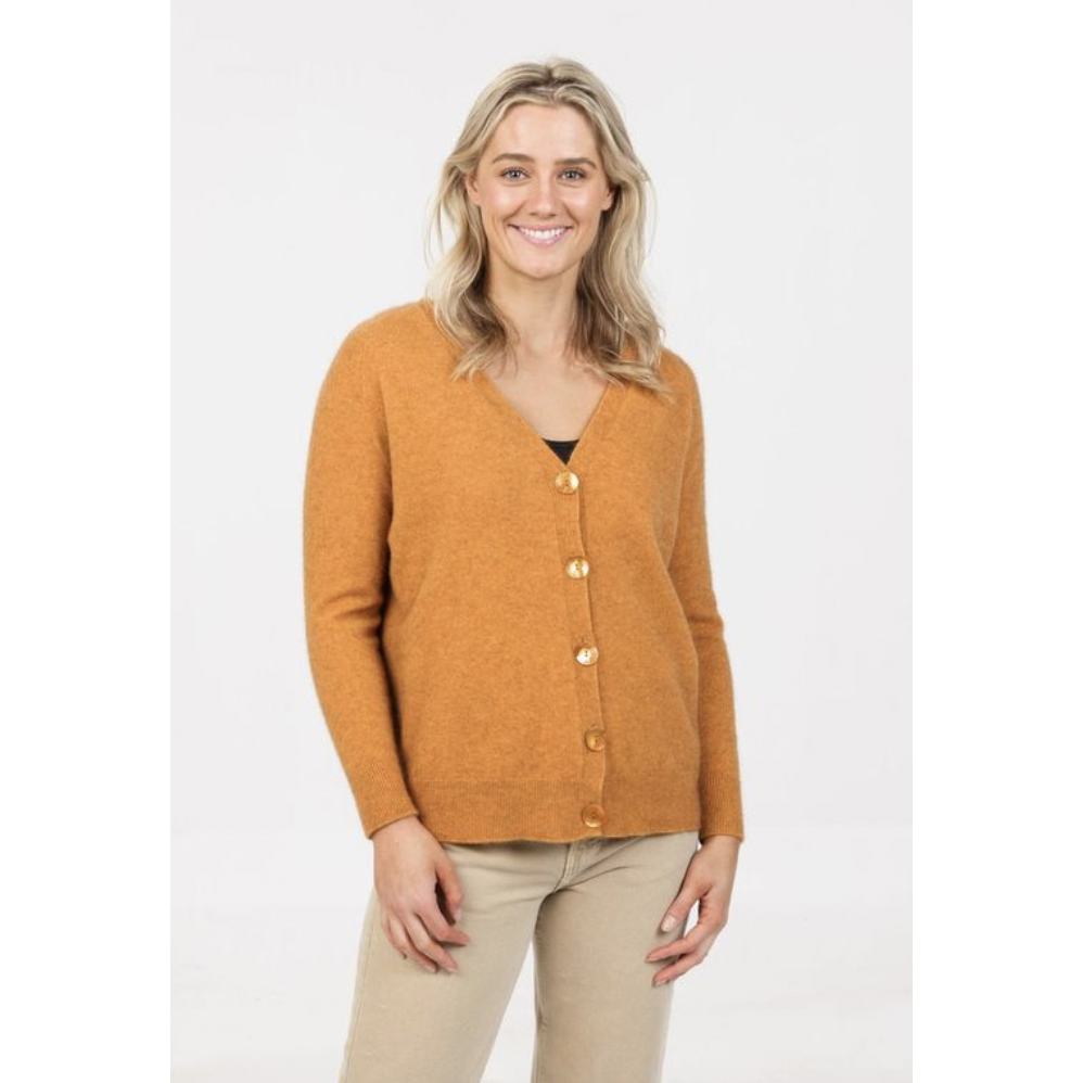 Native World - Merino & Possum Relaxed Cardigan (NB851)Ginger