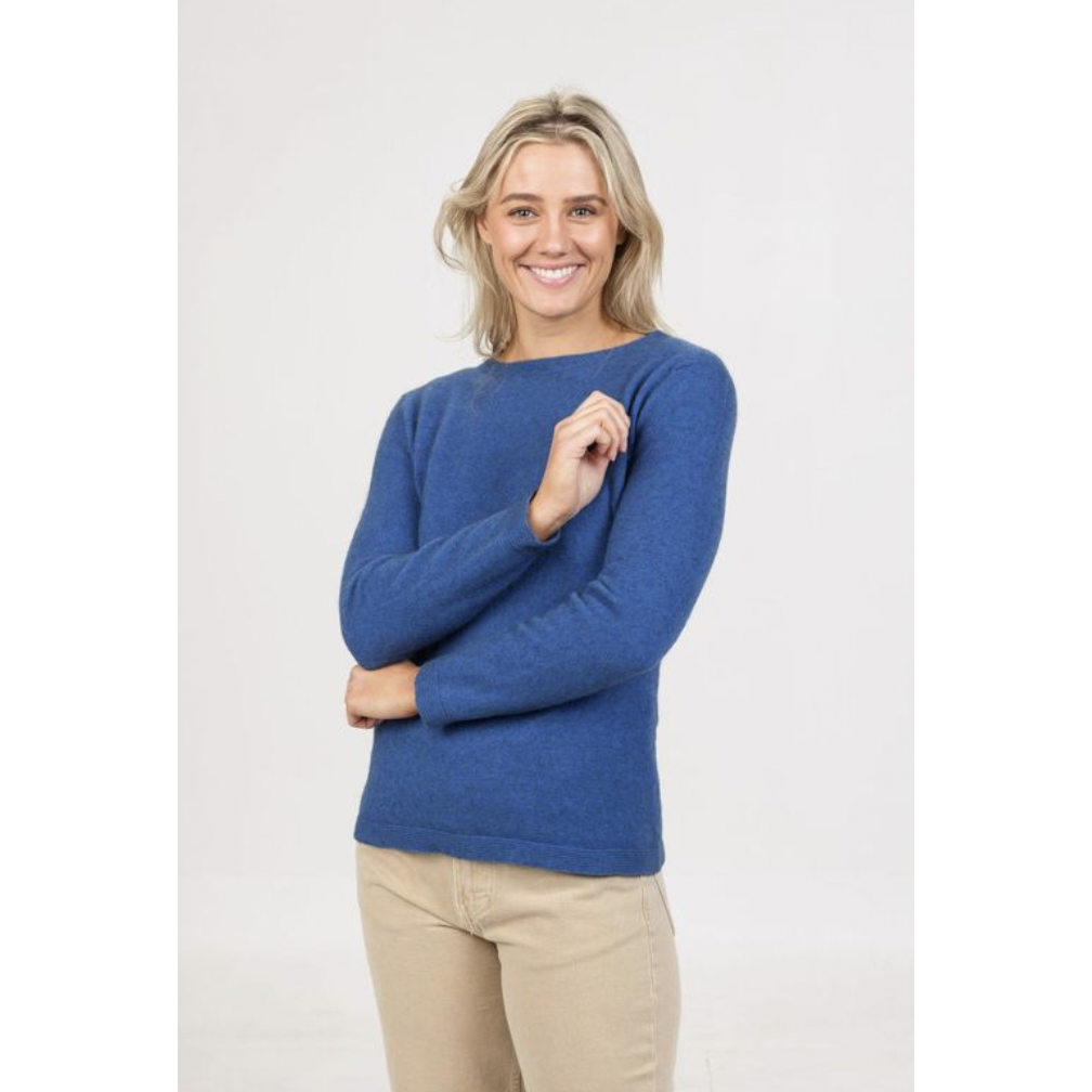 Native World - Merino & Possum Crew Plain Sweater (NB682)Cornflower