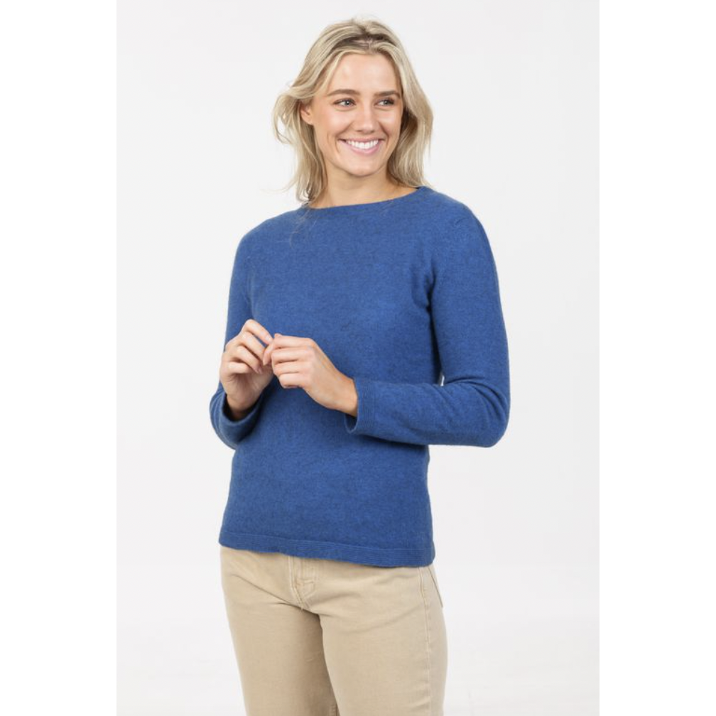 Native World - Merino & Possum Crew Plain Sweater (NB682)Cornflower