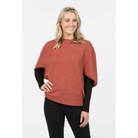 Native World - Merino & Possum Split Sleeve Poncho (NB868)Rosewood