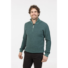 Native World - Merino & Possum Textured Half Zip Sweater (NE338)Mist