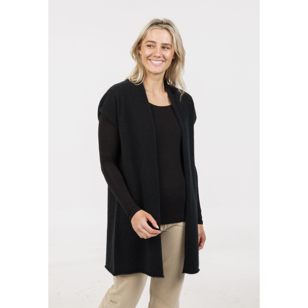 Native World - Merino & Possum Possum Gillet (NB890)Black