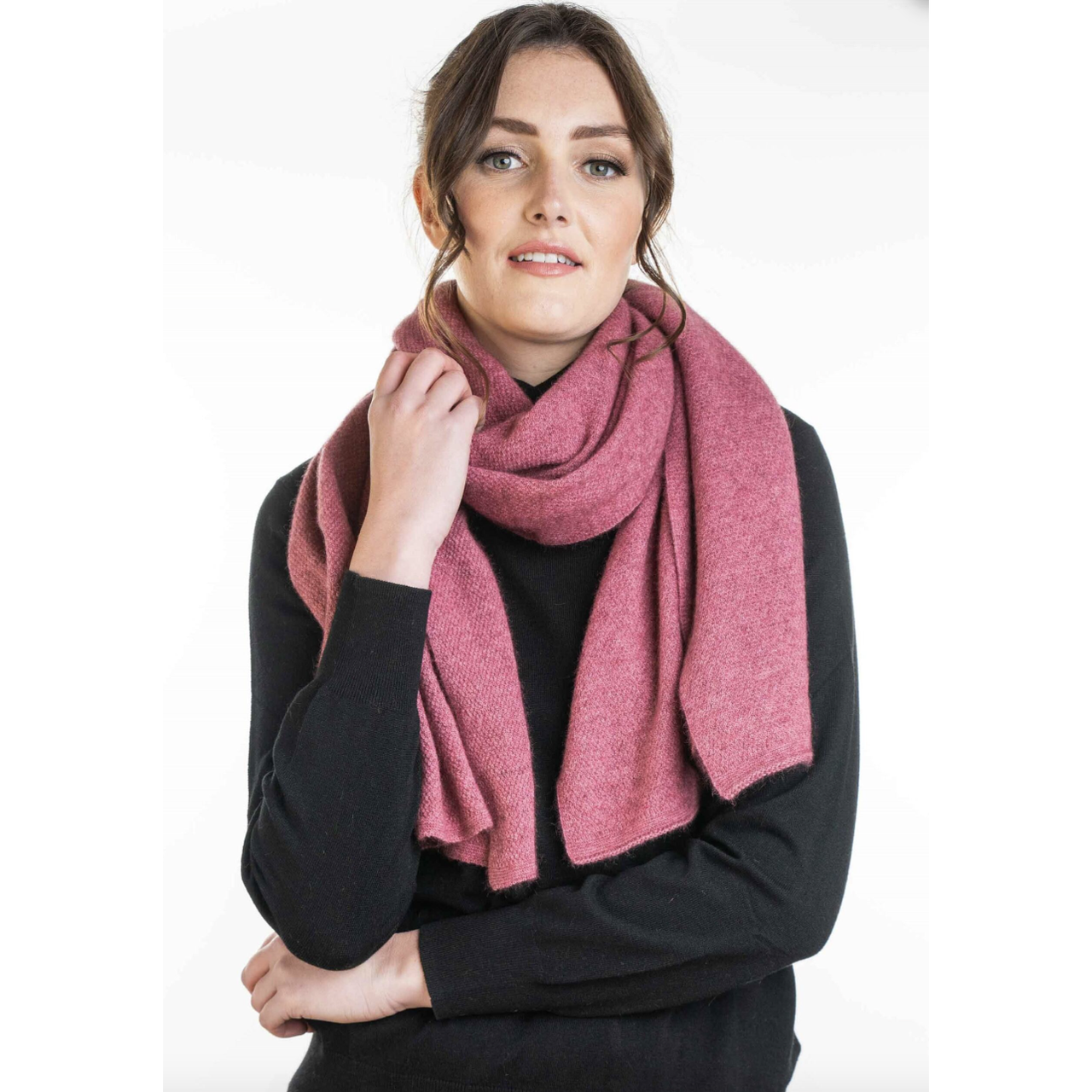 Koru Merino - Possum Lightweight Moss Stitch Wrap (KO518)