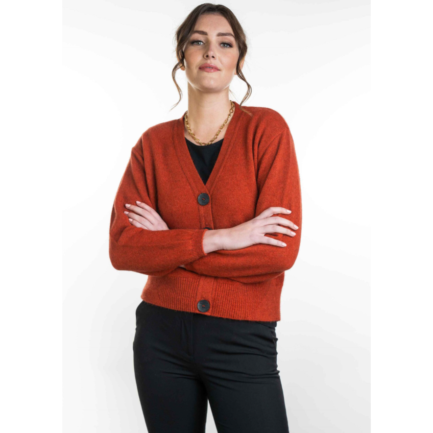 Koru - Merino & Possum V Neck Cardigan Sienna