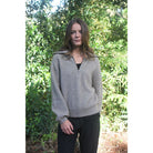 Zinity - Merino & Possum Daldy 1/4 Zip Jumper (Z159)Natural