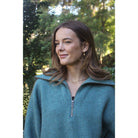 Zinity - Merino & Possum Daldy 1/4 Zip Jumper (Z159)Sage