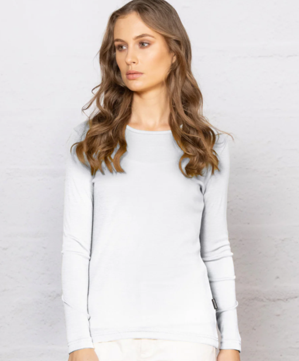 Women wearing Winter White coloured top
