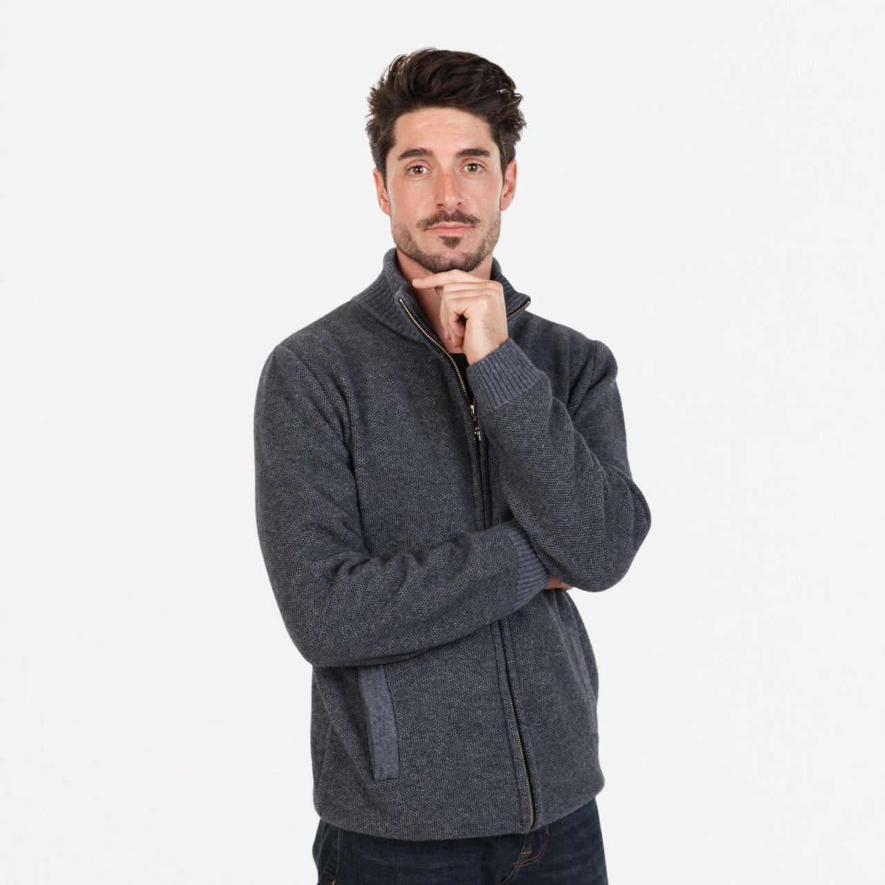 Native World - Men's Textured Full Zip Jacket (NE439) Sky